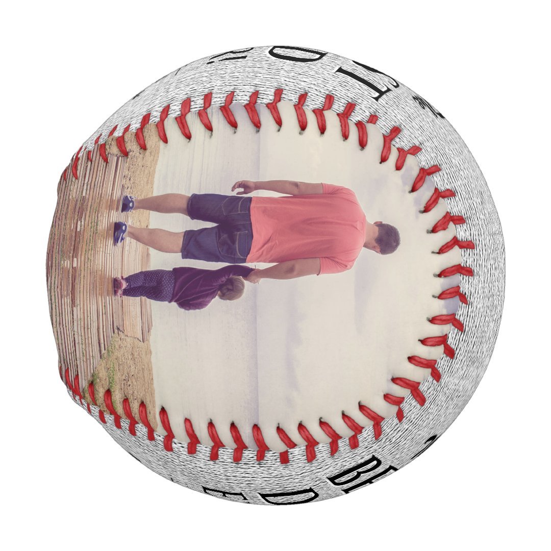 Rustic Best Dad Ever Father's Day 2 Photo Collage Baseball