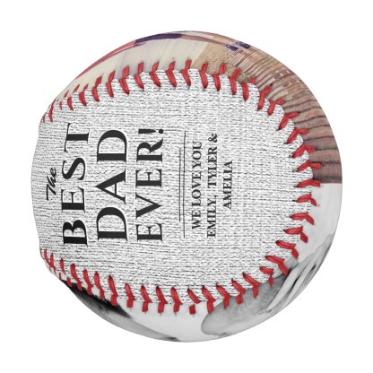 Rustic Best Dad Ever Father's Day 2 Photo Collage Baseball