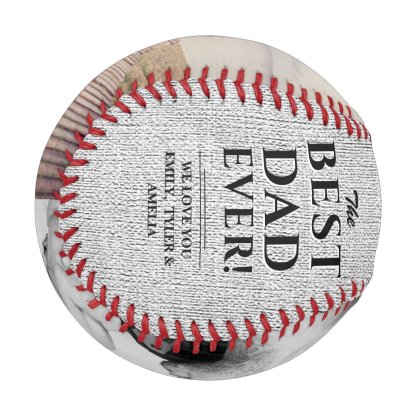 Rustic Best Dad Ever Father's Day 2 Photo Collage Baseball