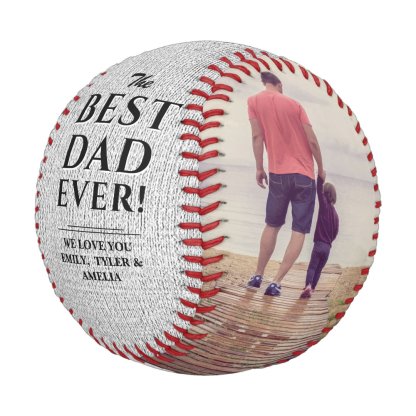 Rustic Best Dad Ever Father's Day 2 Photo Collage Baseball