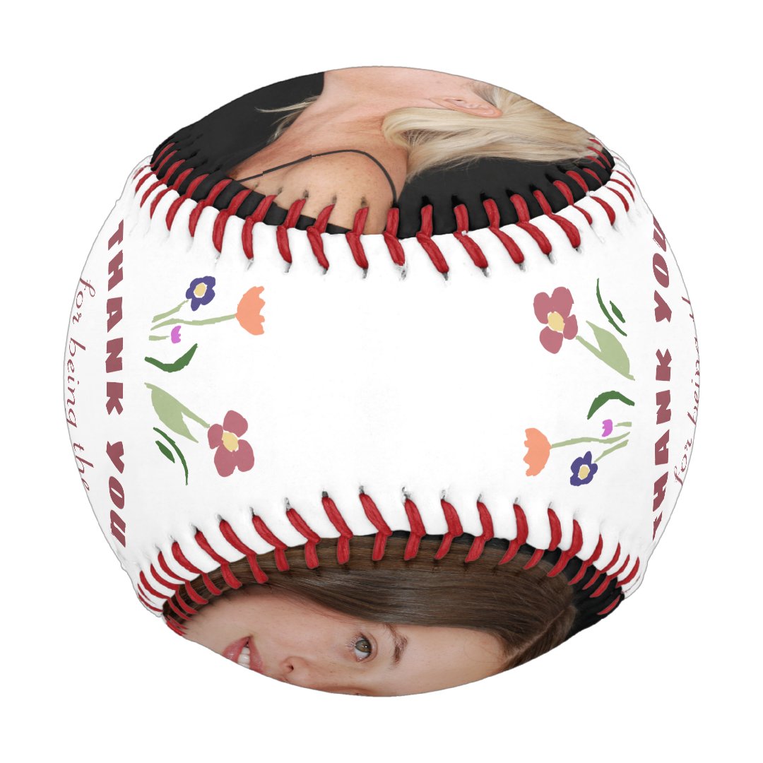 Thank you Best Mom Flower Mother's Day Photo Baseball