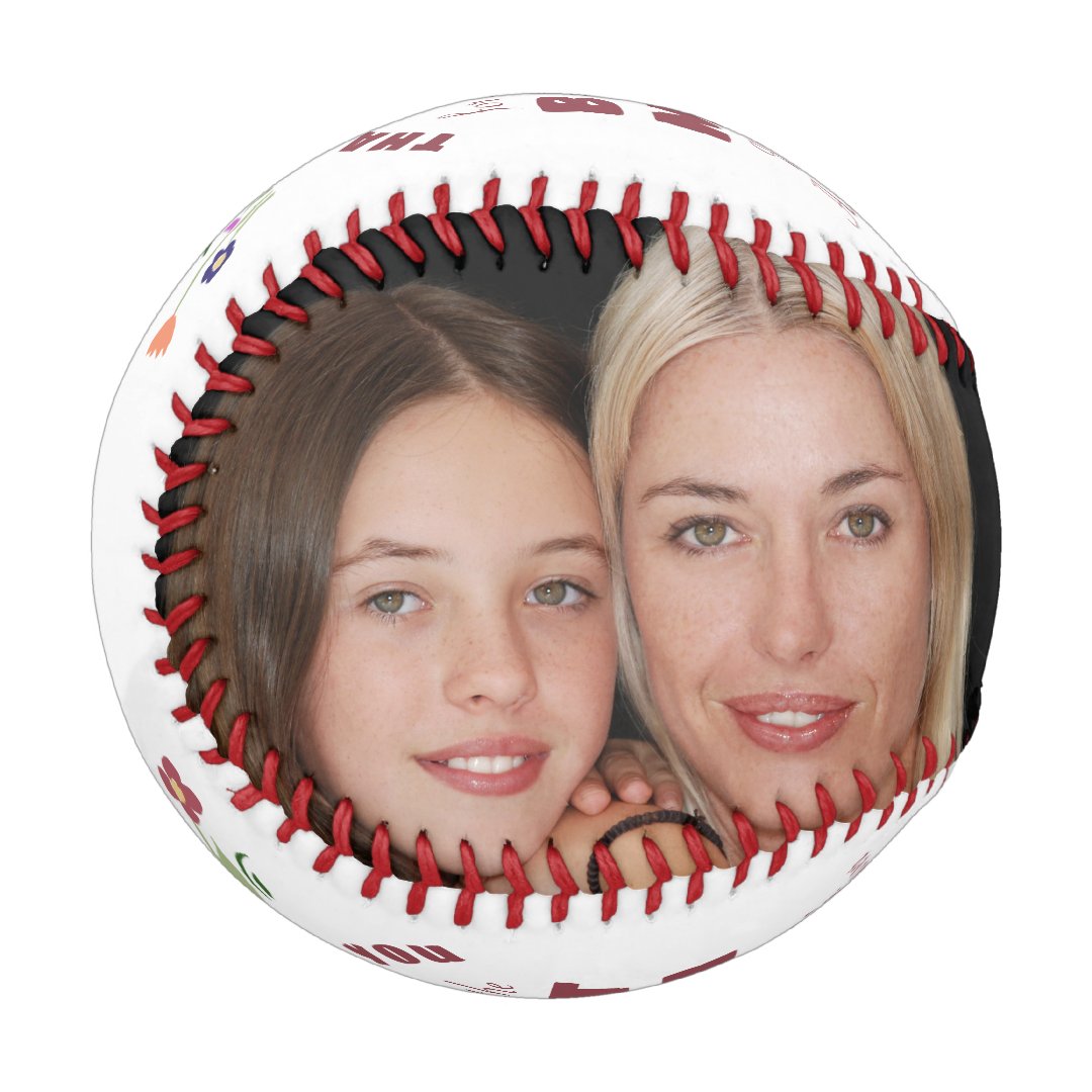Thank you Best Mom Flower Mother's Day Photo Baseball