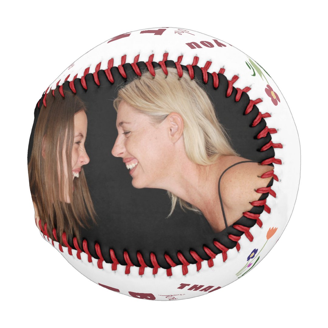 Thank you Best Mom Flower Mother's Day Photo Baseball