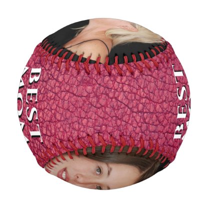 Best Mom Leather Print For Mother Photo Collage Baseball