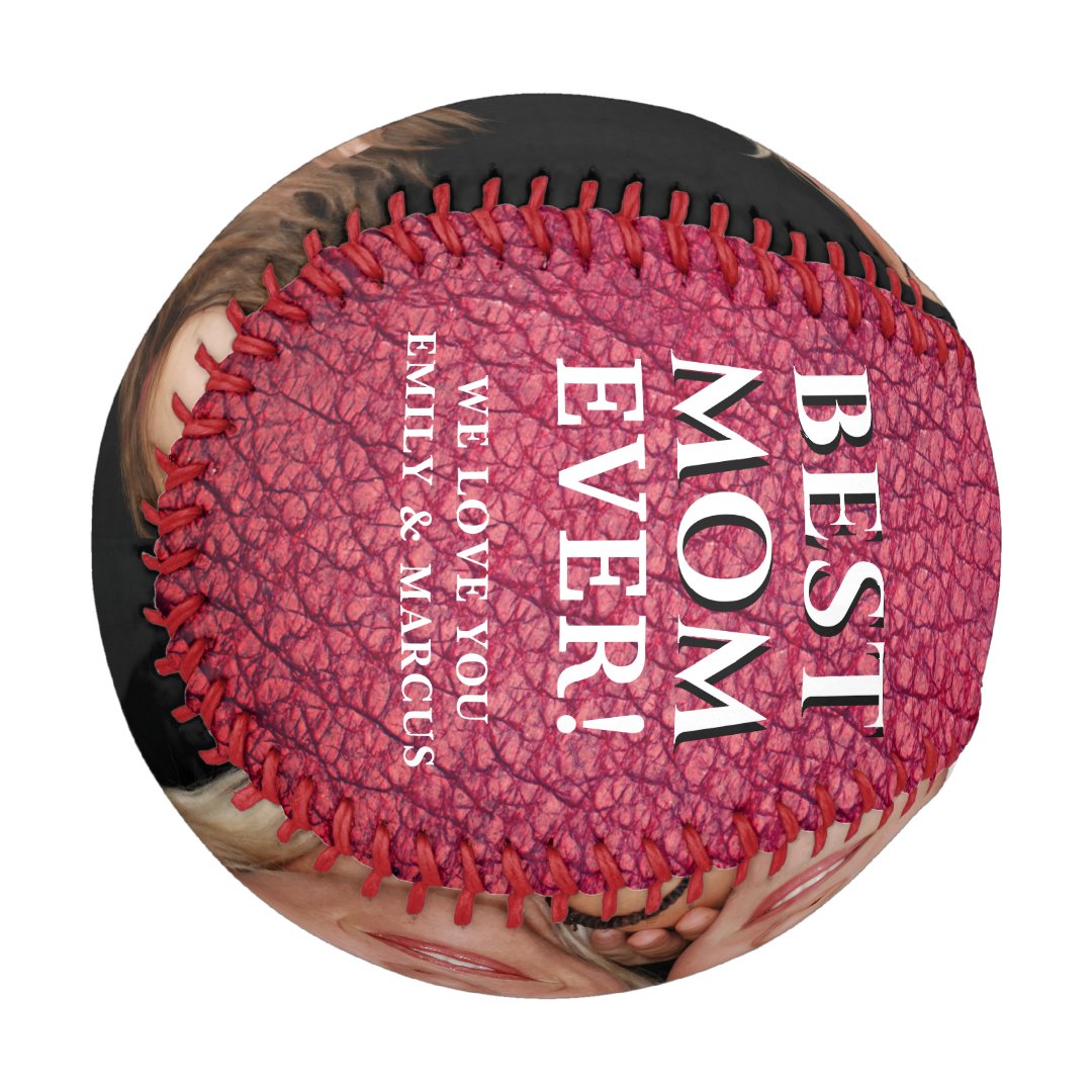 Best Mom Leather Print For Mother Photo Collage Baseball