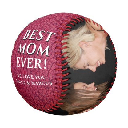 Best Mom Leather Print For Mother Photo Collage Baseball