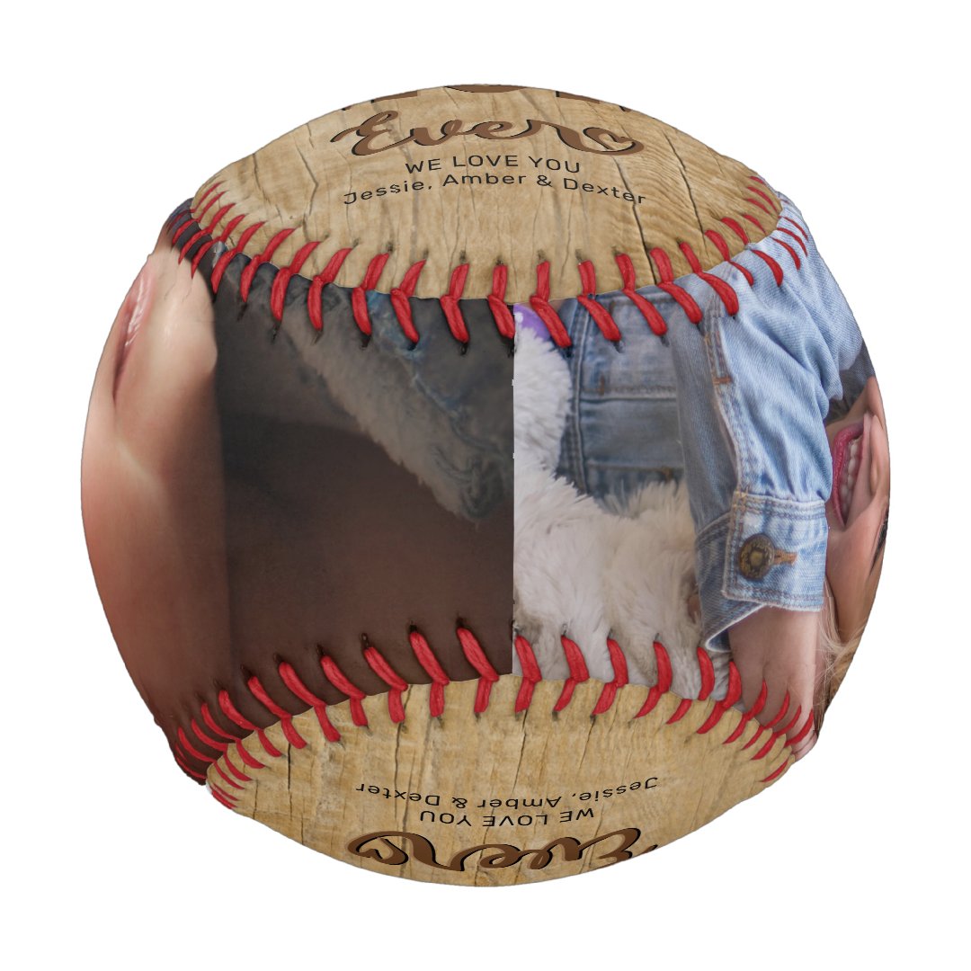 Rustic Best Mom Ever Photo Baseball