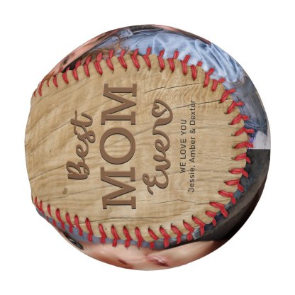 Rustic Best Mom Ever Photo Baseball