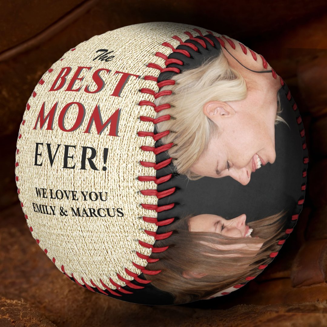 Rustic Best Mom Ever For Mother Photo Collage Baseball