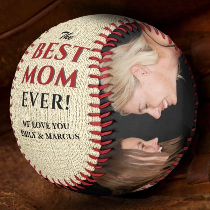 Rustic Best Mom Ever For Mother Photo Collage Baseball