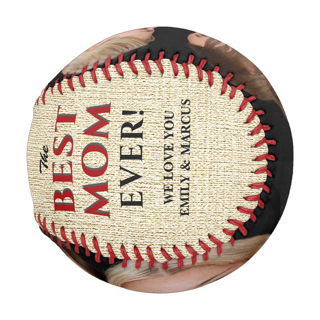 Rustic Best Mom Ever For Mother Photo Collage Baseball