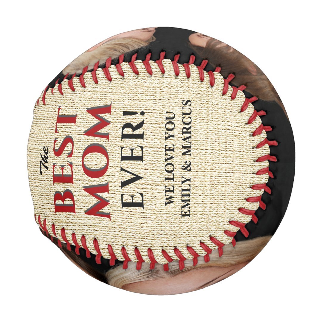 Rustic Best Mom Ever For Mother Photo Collage Baseball