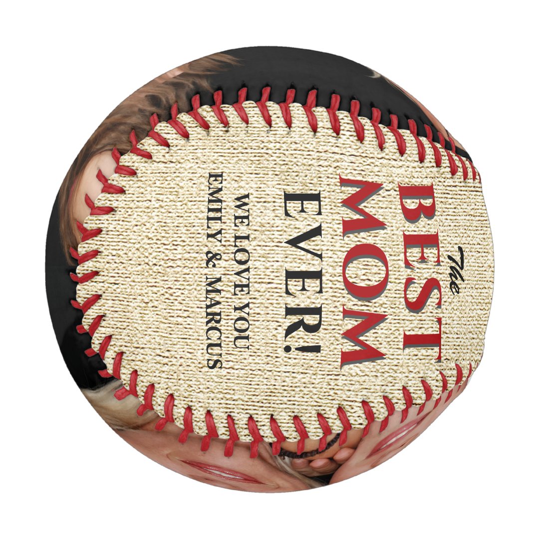 Rustic Best Mom Ever For Mother Photo Collage Baseball