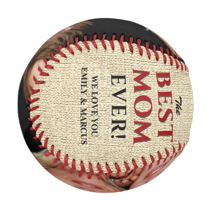Rustic Best Mom Ever For Mother Photo Collage Baseball
