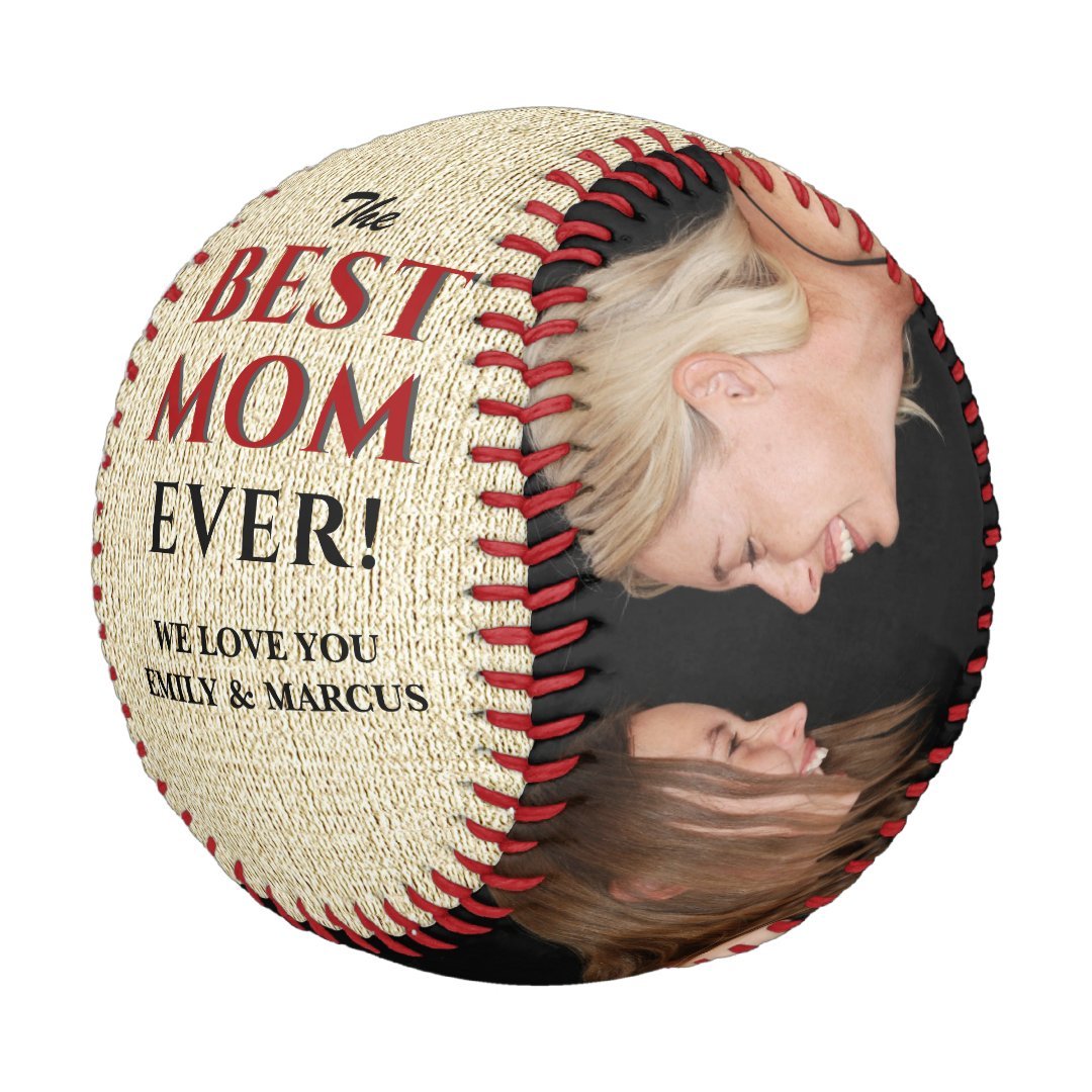 Rustic Best Mom Ever For Mother Photo Collage Baseball