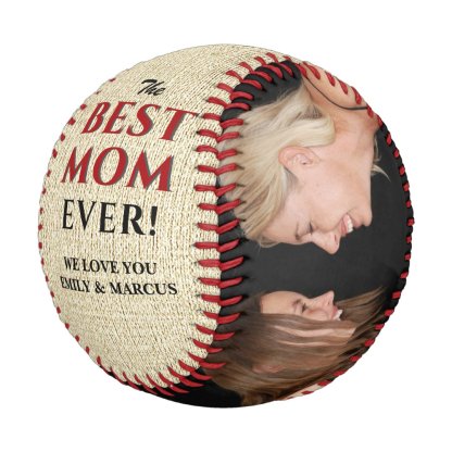 Rustic Best Mom Ever For Mother Photo Collage Baseball