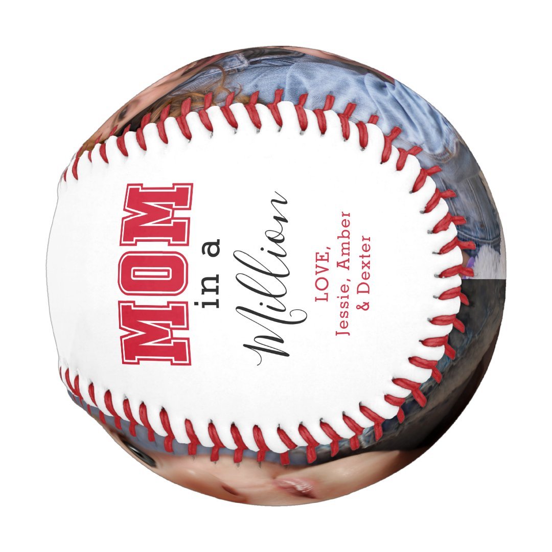 Custom Mom in a Million Photo Baseball