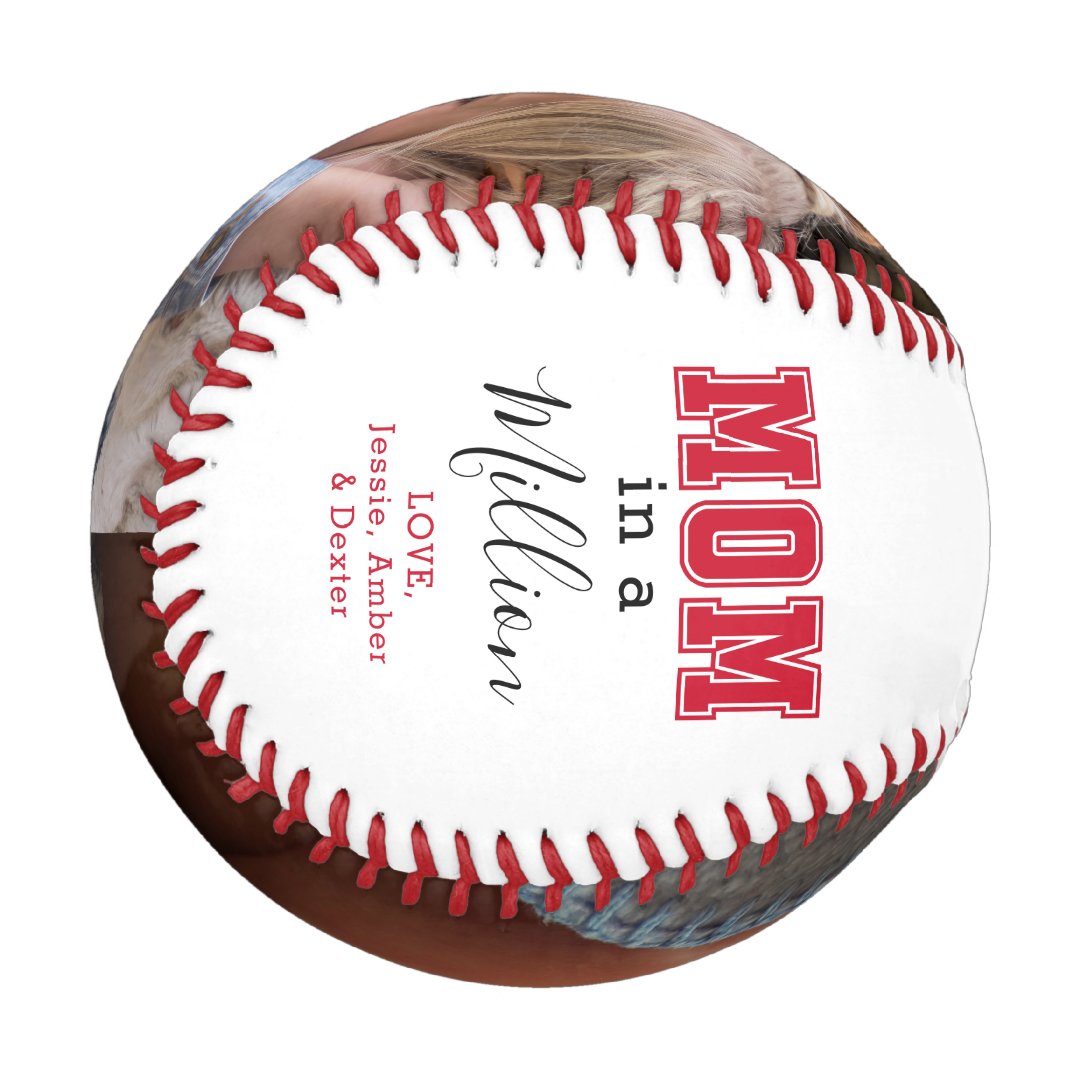 Custom Mom in a Million Photo Baseball