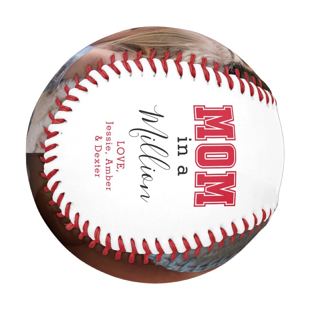 Custom Mom in a Million Photo Baseball
