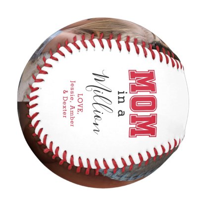 Custom Mom in a Million Photo Baseball