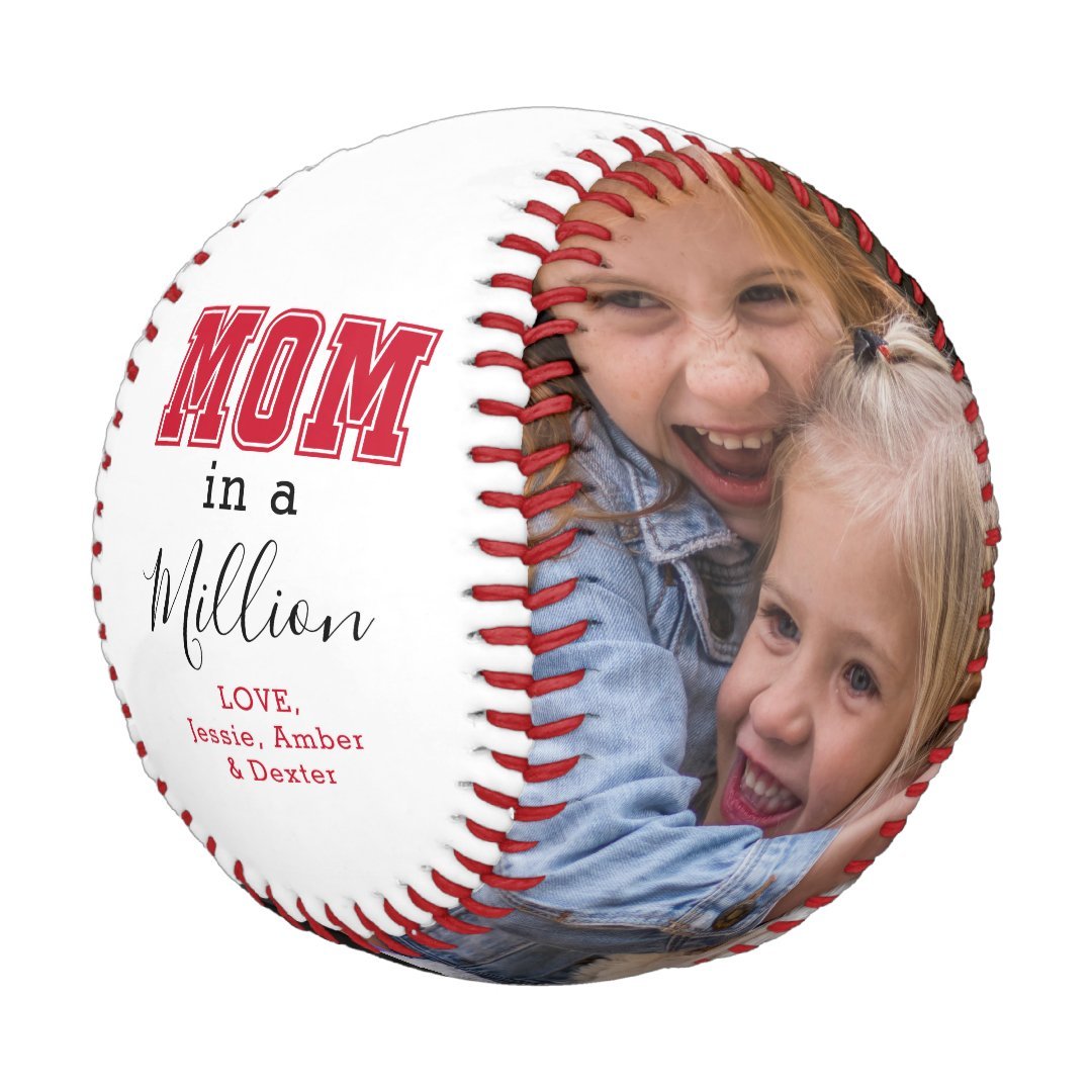 Custom Mom in a Million Photo Baseball