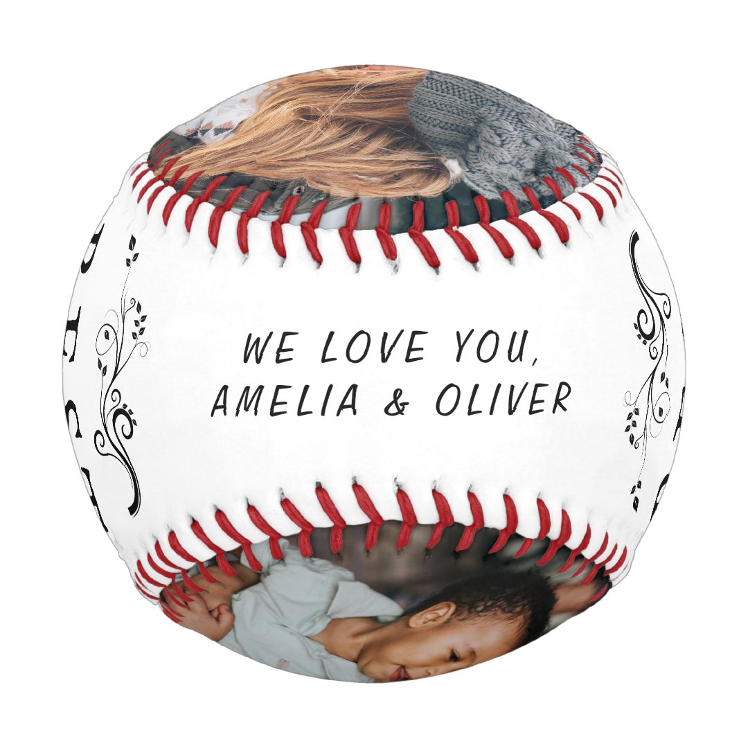 Best Mom Modern Foliage 3 Custom Photos Mother Baseball