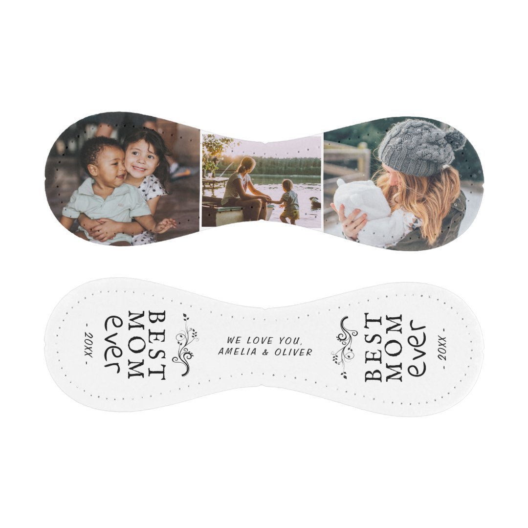 Best Mom Modern Foliage 3 Custom Photos Mother Baseball