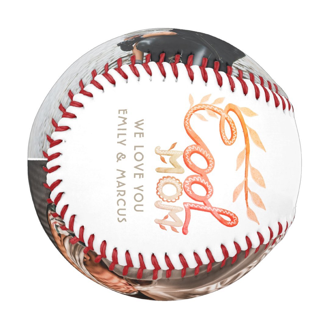 Cool Mom Hand Lettering Mother Keepsake Photo Baseball