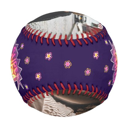 Super Mom Hand Lettering Purple Keepsake Photo Baseball