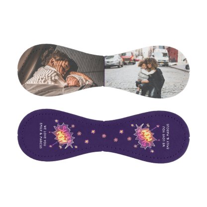 Super Mom Hand Lettering Purple Keepsake Photo Baseball