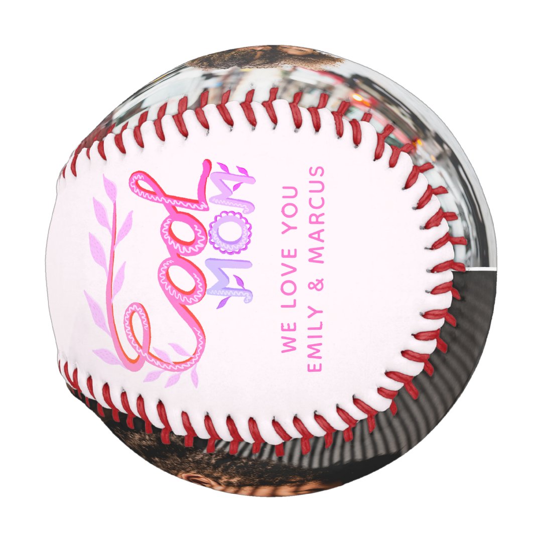 Cool Mom Hand Lettering Mother Keepsake Photo Baseball