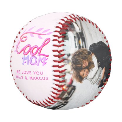 Cool Mom Hand Lettering Mother Keepsake Photo Baseball