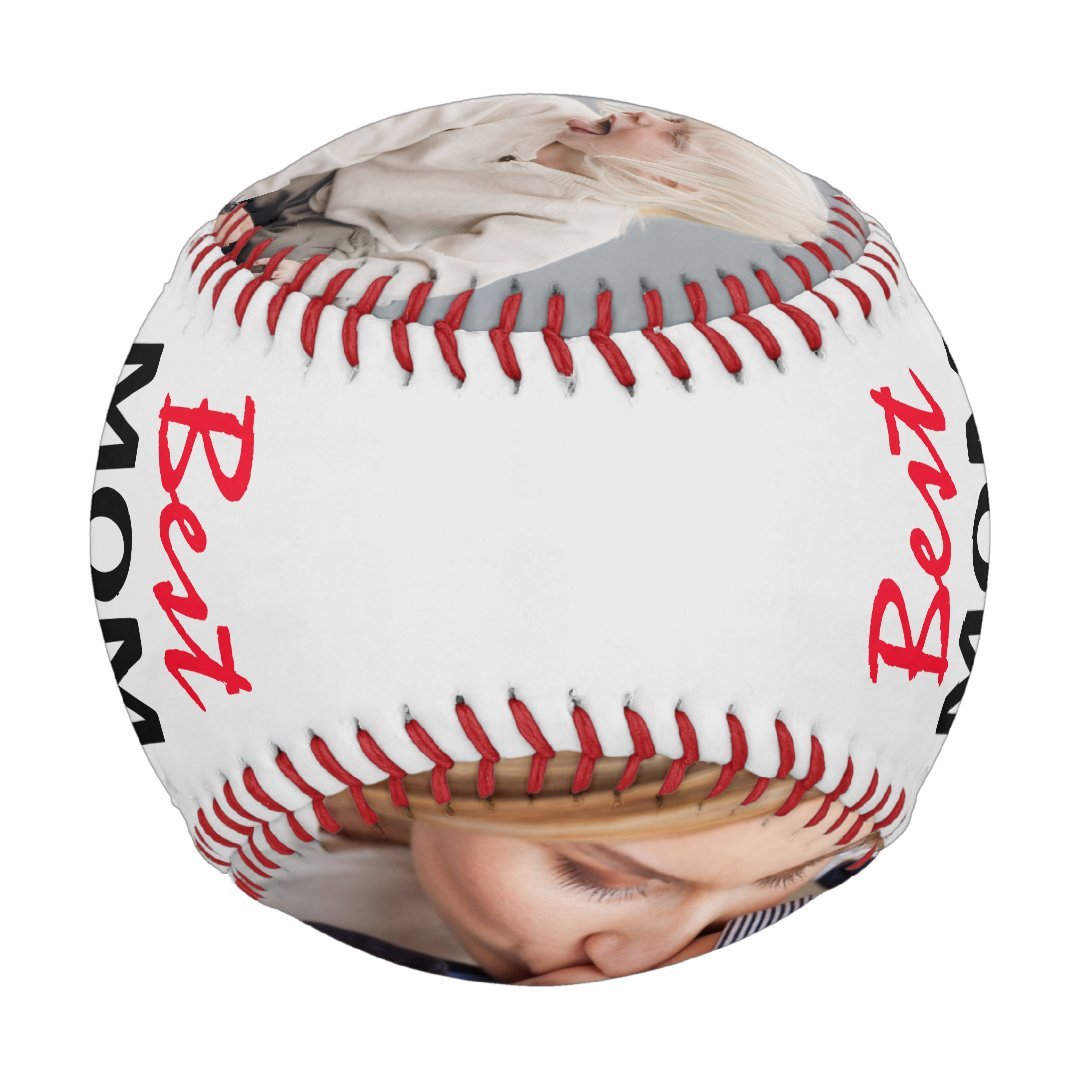 Classic 'Best Mom Ever' 2 Photo Gift Baseball