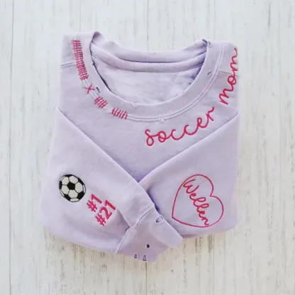 VINTAGE CUSTOM CREW-Custom Embroidered Hand Distressed Crew Neck Sweatshirt