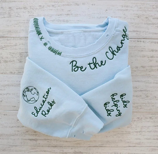 VINTAGE CUSTOM CREW-Custom Embroidered Hand Distressed Sweatshirt