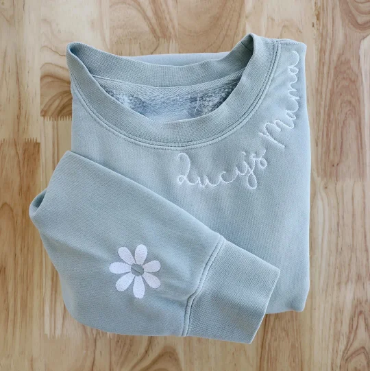 CUSTOM EMBROIDERED CREW-Custom Name Embroidered Crewneck Sweatshirt