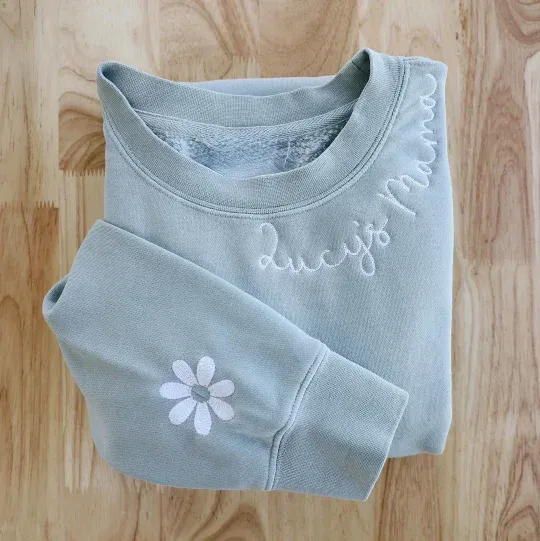 CUSTOM EMBROIDERED CREW-Custom Name Embroidered Crewneck Sweatshirt