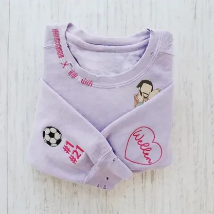 VINTAGE CUSTOM CREW-Custom Embroidered Hand Distressed Photo Sweatshirt 