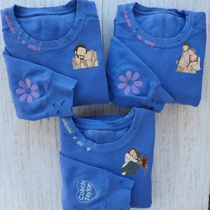 VINTAGE CUSTOM CREW-Custom Embroidered Hand Distressed Photo Sweatshirt 