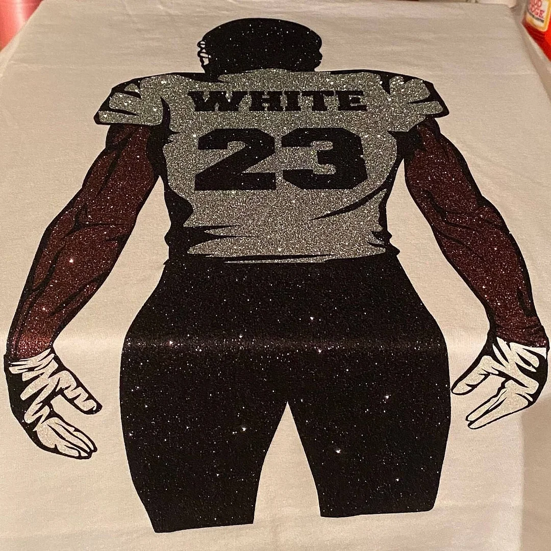 Shine on Game Day - Custom Glitter Football T-Shirt Sweatshirt