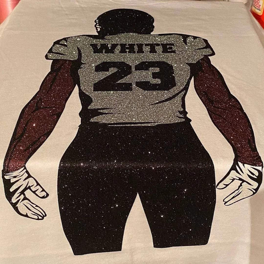 Shine on Game Day - Custom Glitter Football T-Shirt Sweatshirt