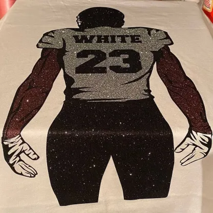 Shine on Game Day - Custom Glitter Football T-Shirt Sweatshirt