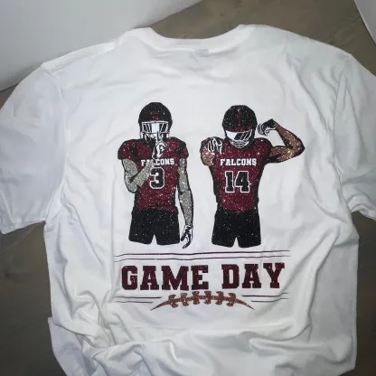Shine on Game Day - Custom Glitter Football T-Shirt Sweatshirt