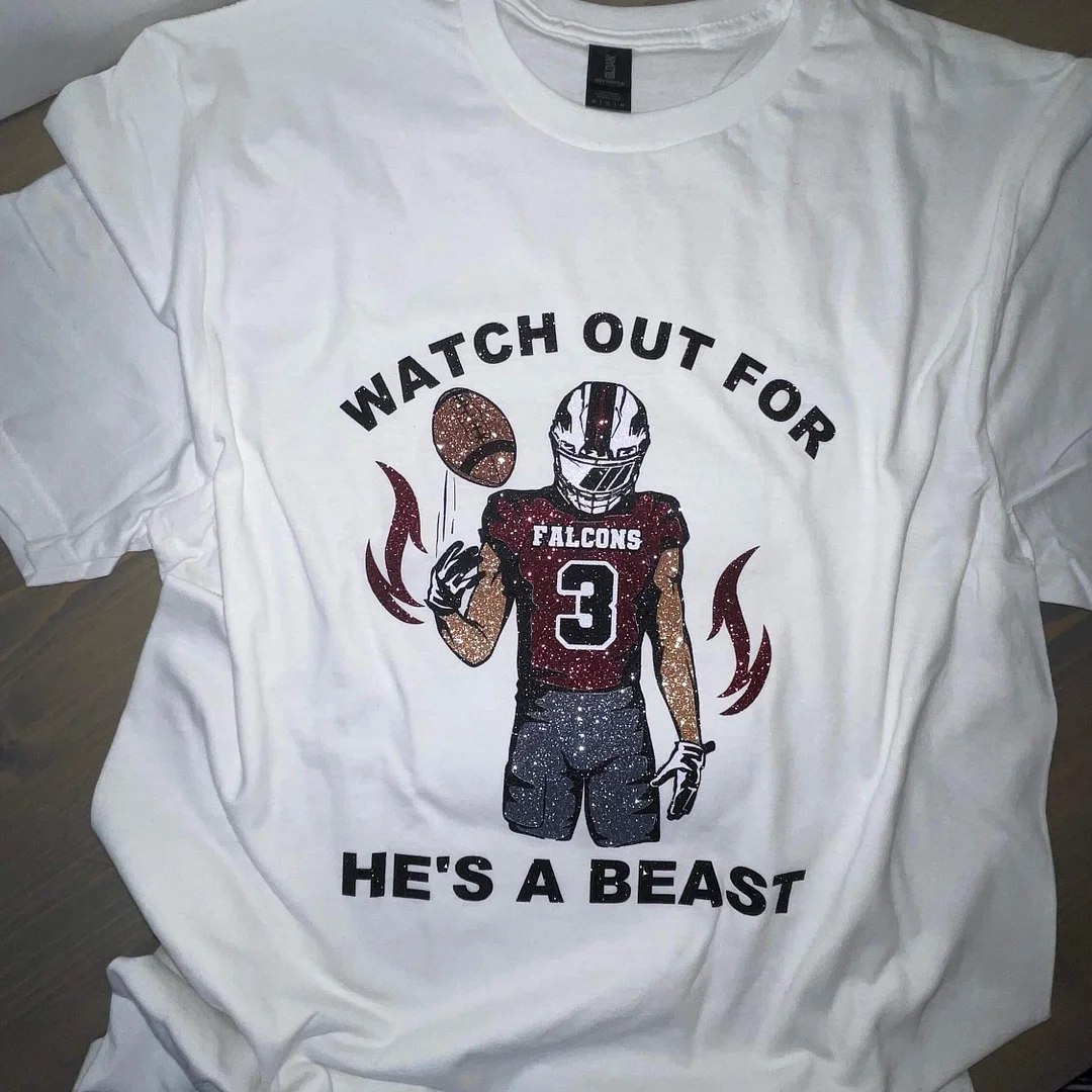 Shine on Game Day - Custom Glitter Football T-Shirt Sweatshirt