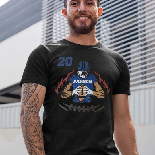 🏈 Shine on Game Day - Custom Glitter Hot Stamping Football T-Shirt Sweatshirt