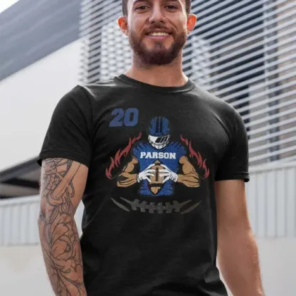 🏈 Shine on Game Day - Custom Glitter Hot Stamping Football T-Shirt Sweatshirt