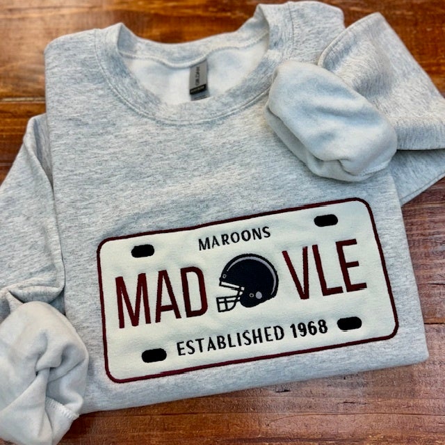 Custom Embroidery The License Plate Crewneck