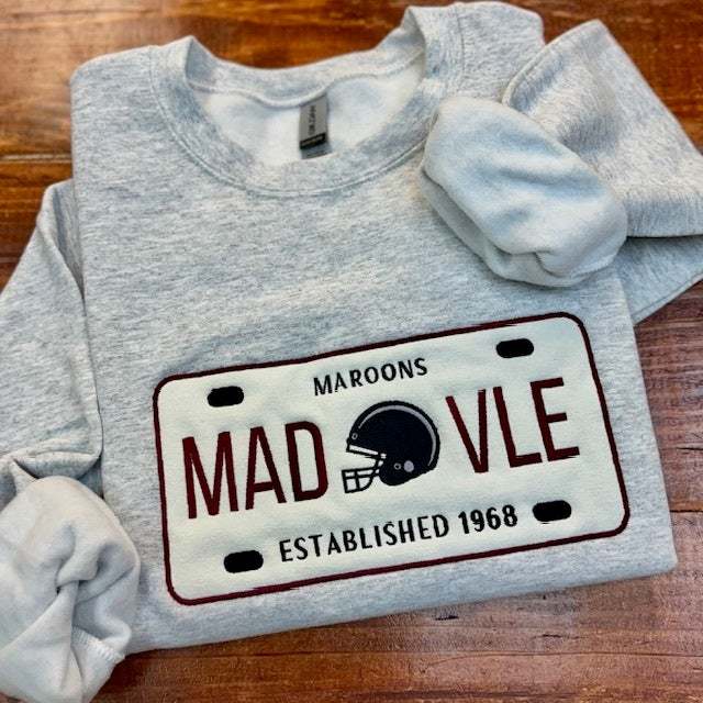 Custom Embroidery The License Plate Crewneck