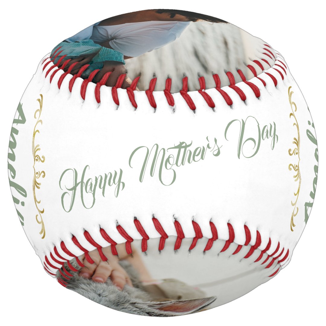 Elegant Best Mom Ornament 2 Photo Keepsake Softball