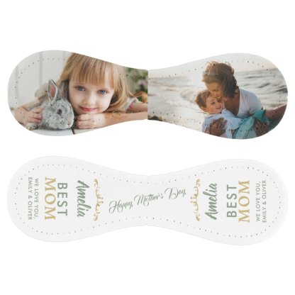 Elegant Best Mom Ornament 2 Photo Keepsake Softball